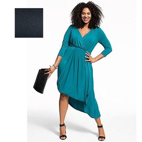 NEW Lane Bryant Drape Front Maxi Dress 14/16 - Picture 1 of 7